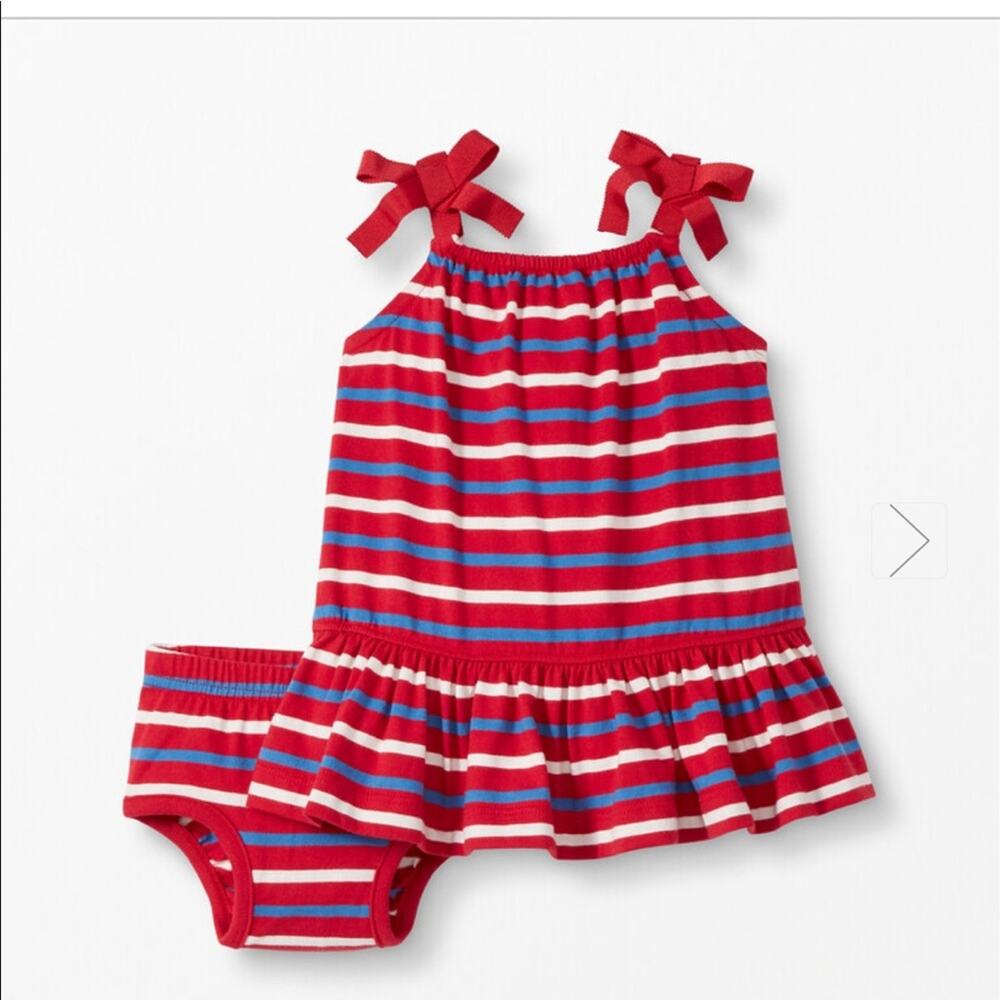 NWOT Hanna Andersson 3-6 Month Red and Blue Striped Dress and Bloomer Set - Picture 6 of 6